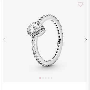 PANDORA Classic Halo Teardrop Ring